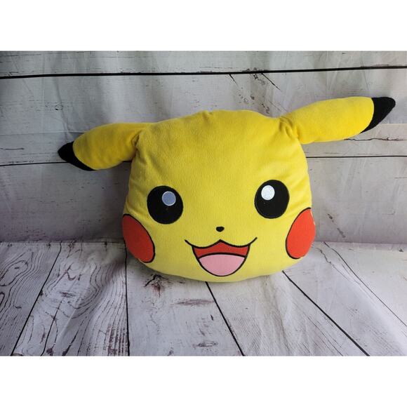 POKEMON Pikachu Pillow Pal Face Head Soft Stuffed Plush 14" Nintendo Yellow READ - Picture 1 of 5